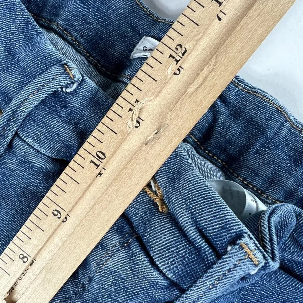 Good American Jeans Women's 12 Good Legs Skinny Ankle Blue Faded Stretch Denim